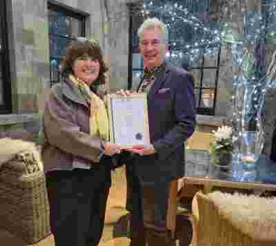 Jo Keeler And Chris Jackson With AC Certificate Cropped