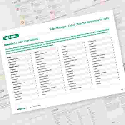Belbin Job Report Sales Manager List Of Observer Responses For Jobs Showcase